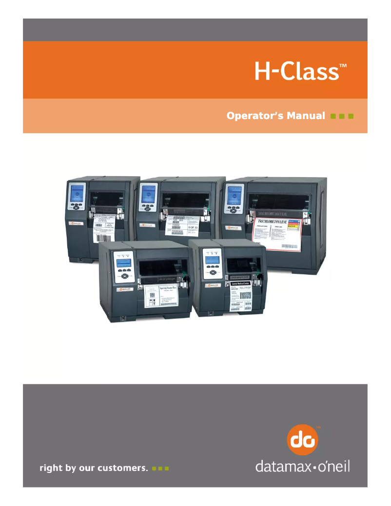 Page 1 de la notice Manuel utilisateur Datamax O'Neil H-Class H-6210