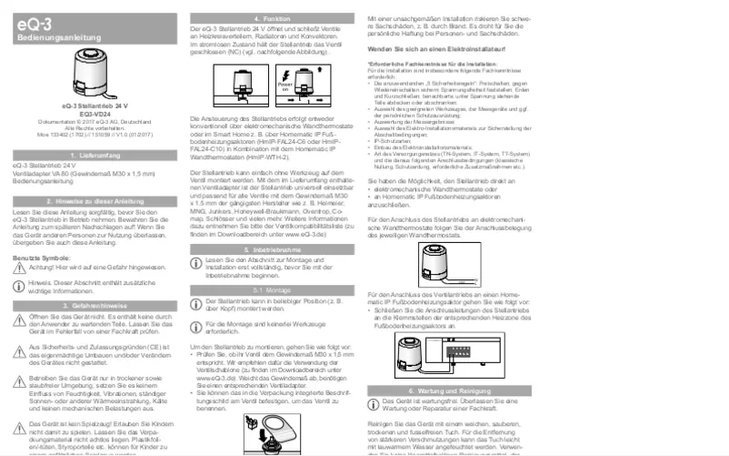 Page 1 de la notice Manuel utilisateur eQ-3 EQ3-VD24