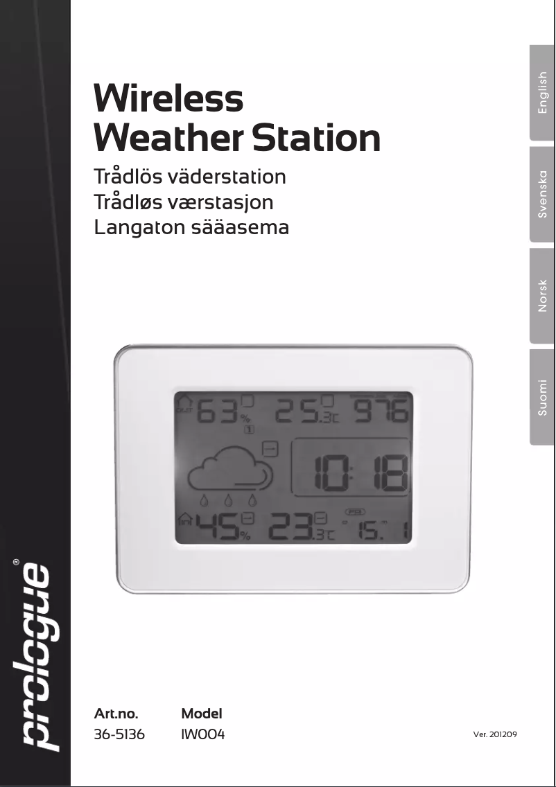 Page 1 de la notice Manuel utilisateur Prologue IW004