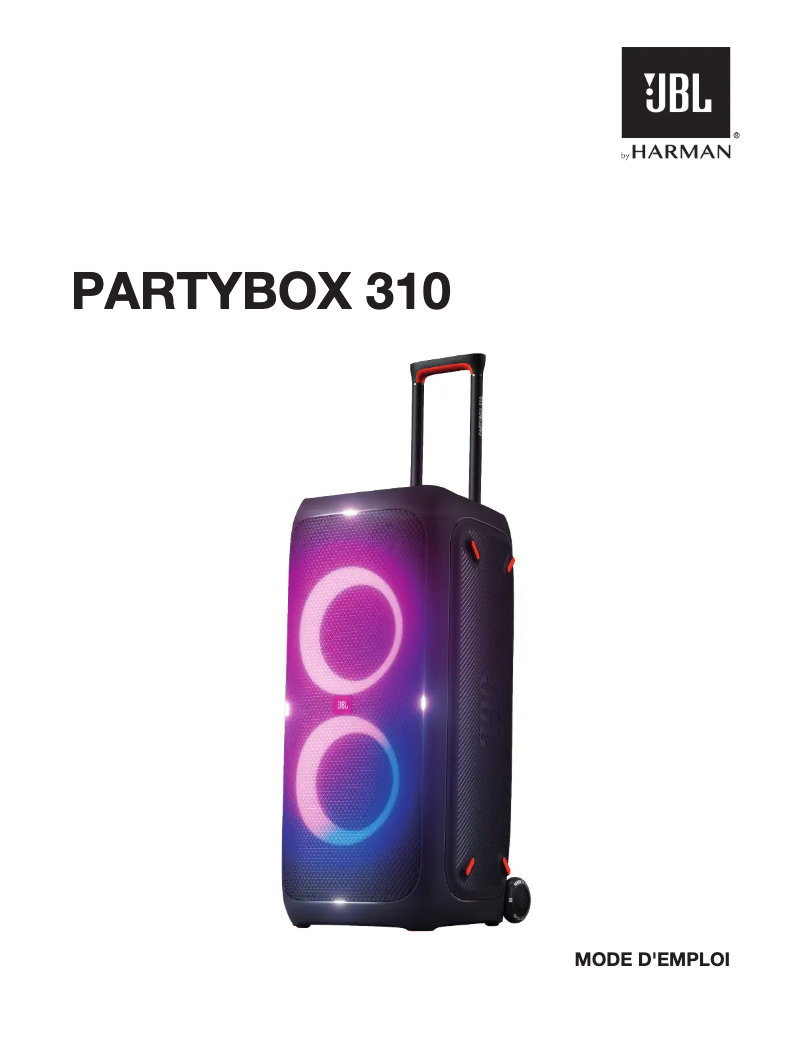 Page 1 de la notice Manuel utilisateur JBL Partybox 310