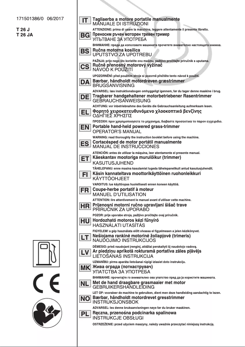 Page 1 de la notice Manuel utilisateur Stiga SGT 226 J