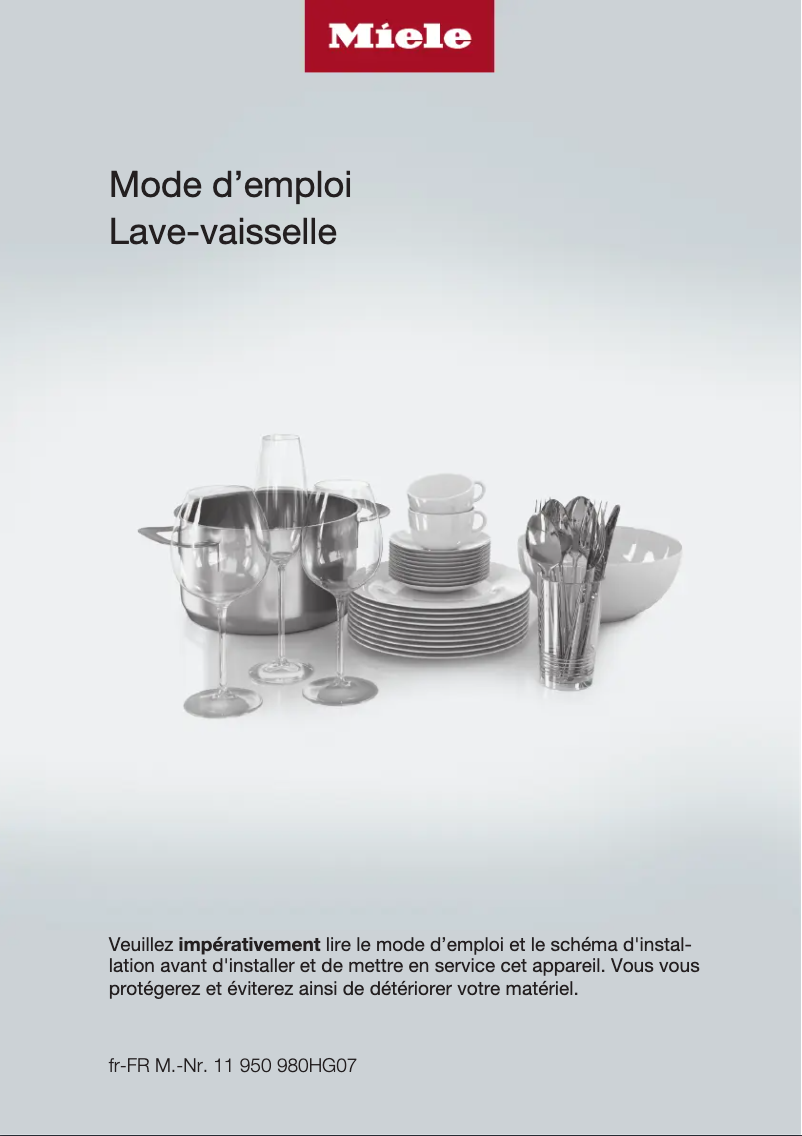 Page n°1 - Manuel utilisateur Miele G 7060 SCVi