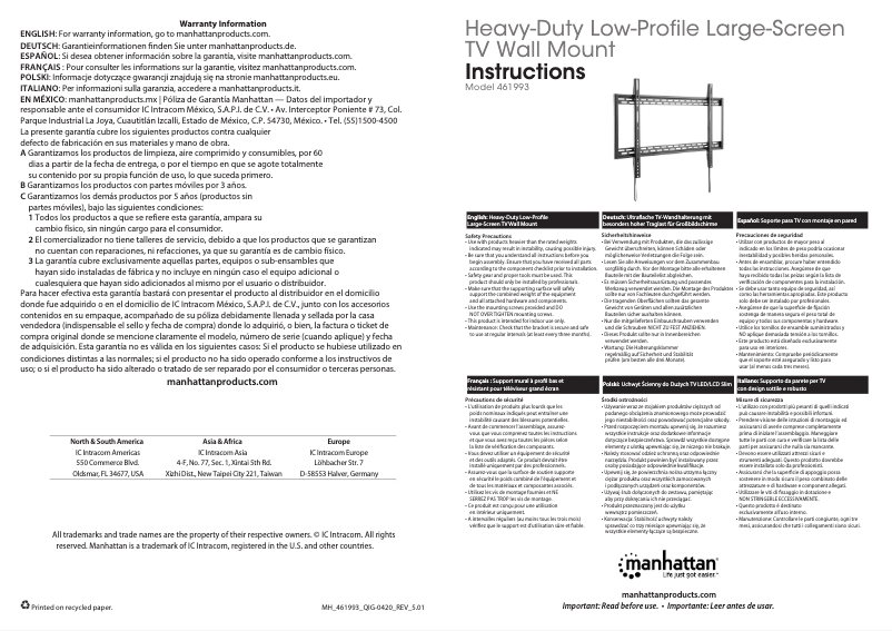 Page n°1 - Manuel utilisateur Manhattan 461993