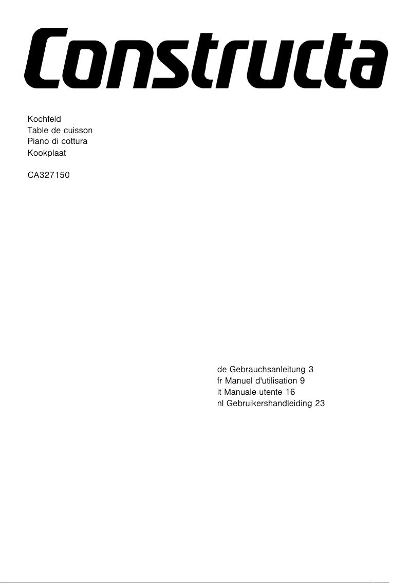 Imagen de la primera página del manual del dispositivo CA327150