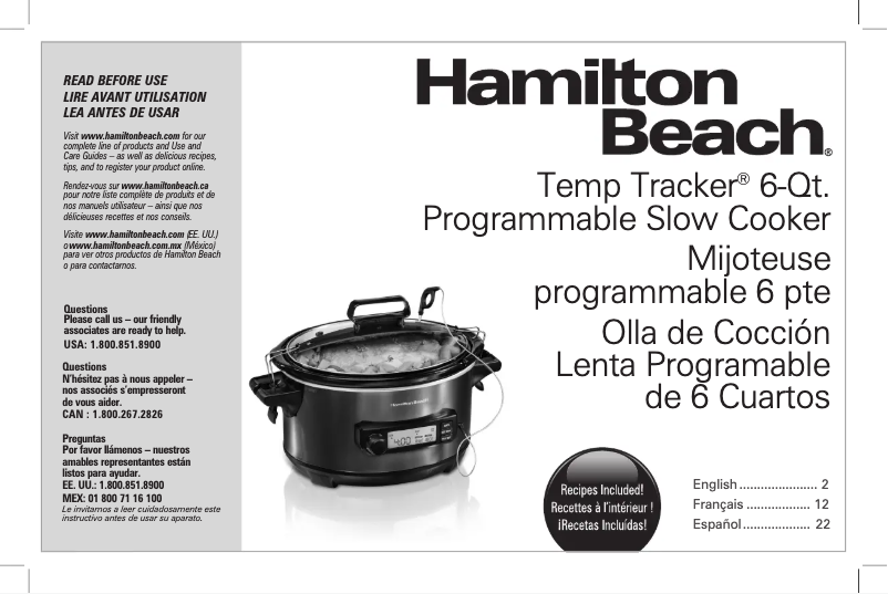 Page n°1 - Manuel utilisateur Hamilton Beach Temp Tracker 33867