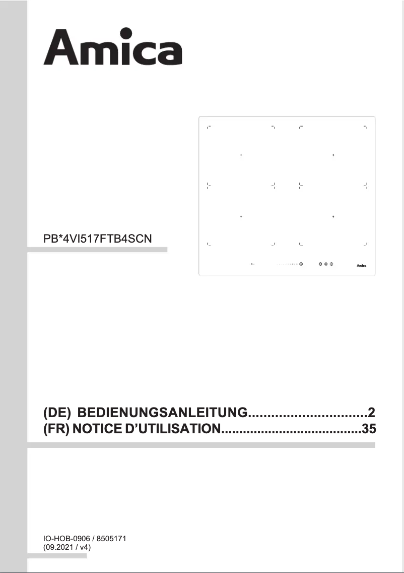 Page n°1 - Manuel utilisateur Amica PI6544ISU