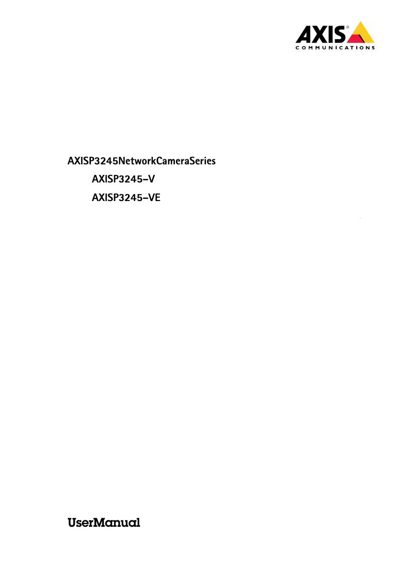 Page 1 de la notice Manuel utilisateur Axis P3245-VE