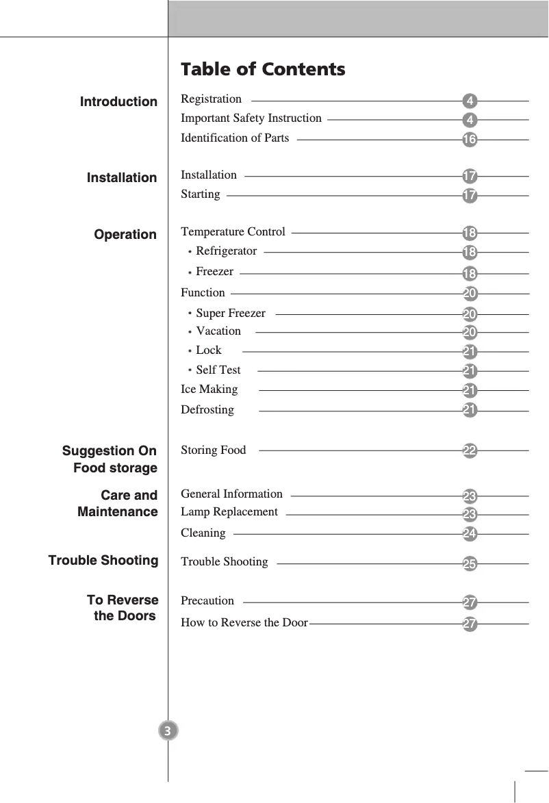 Page 1 de la notice Manuel utilisateur LG GB3133SHJW