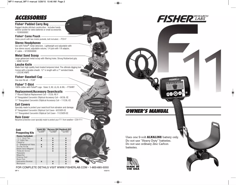 Imagen de la primera página del manual del dispositivo F11