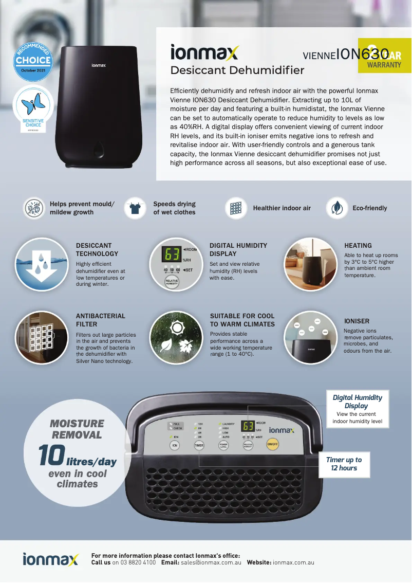 Page n°1 - Fiche technique Ionmax Vienne ION630