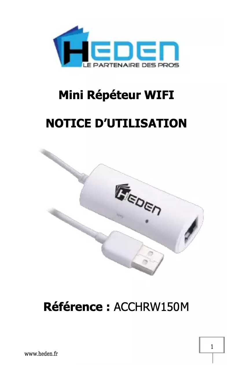 Page n°1 - Manuel utilisateur Heden ACCHRW150M