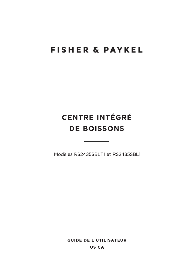 Page 1 de la notice Manuel utilisateur Fisher & Paykel RS2435SBLT1