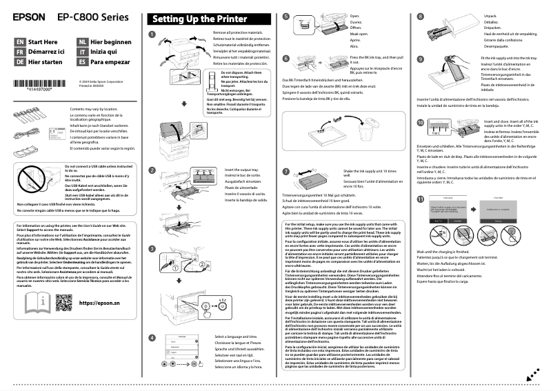 Página 1 del manual Guía de instalación Epson WorkForce Pro EP-C800R
