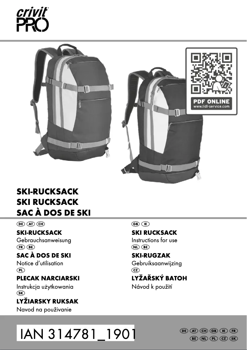 Page n°1 - Manuel utilisateur Crivit IAN 314781