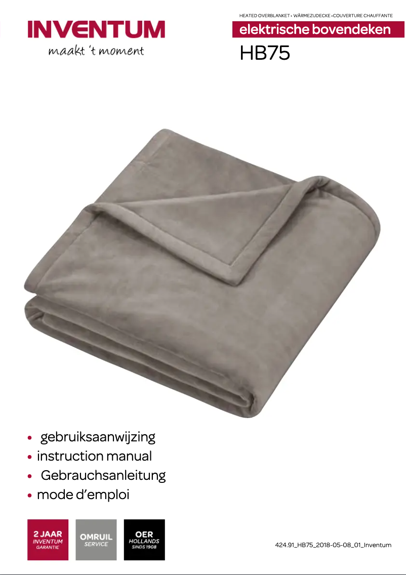 Page 1 de la notice Manuel utilisateur Inventum HB75