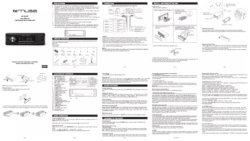 Page n°1 - Manuel utilisateur Muse M-168