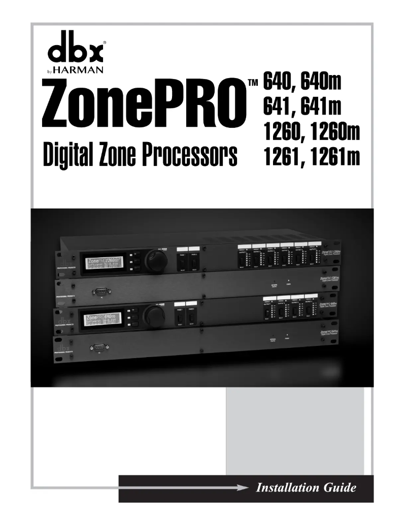Page n°1 - Manuel utilisateur DBX ZonePRO 640m