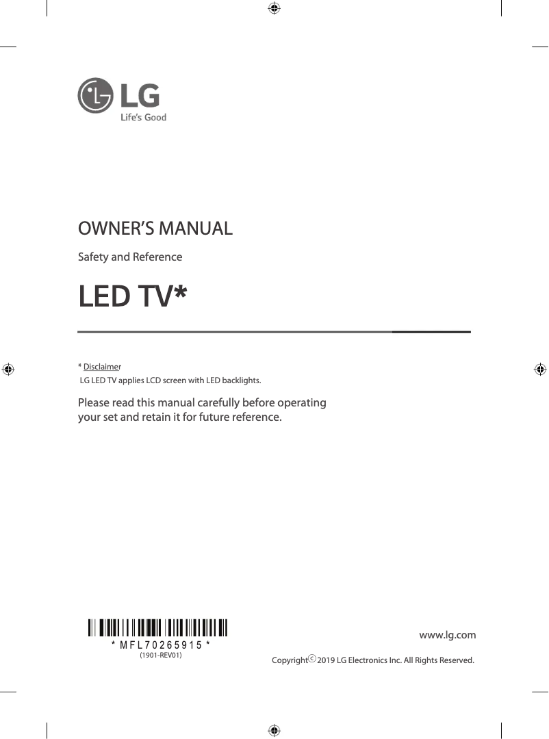Page 1 de la notice Manuel utilisateur LG 43UM7780PTA