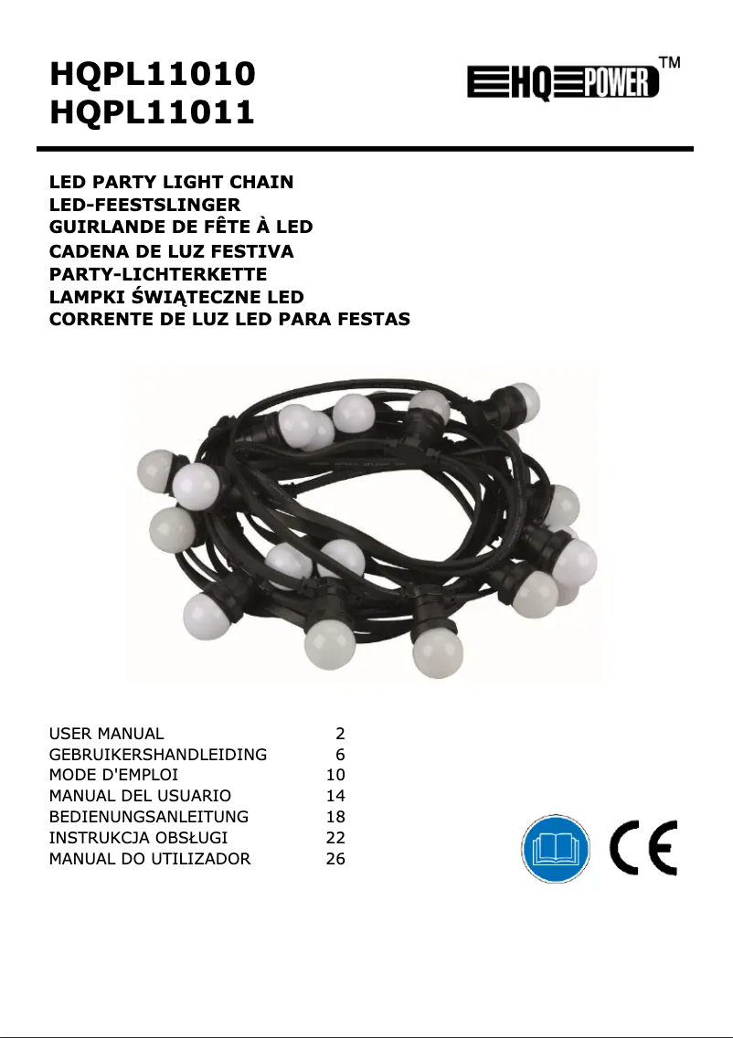 Page n°1 - Manuel utilisateur HQ Power HQPL11011