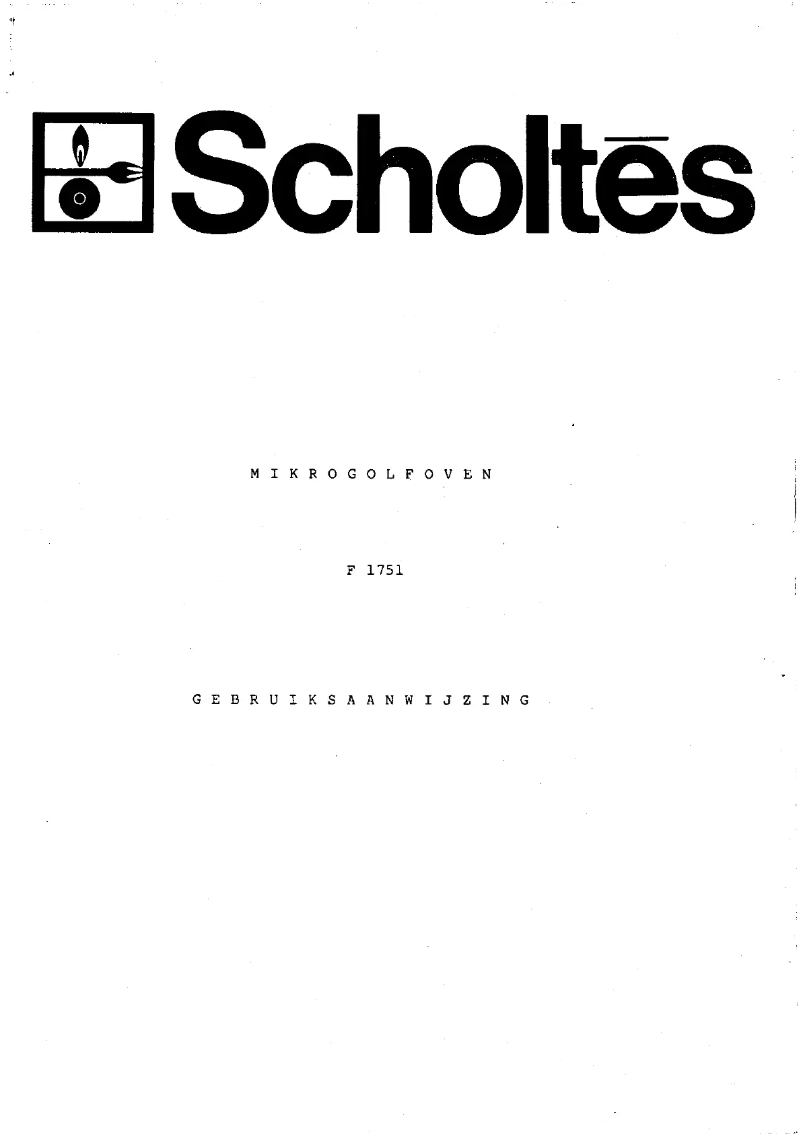 Page 1 de la notice Manuel utilisateur Scholtès F 1751