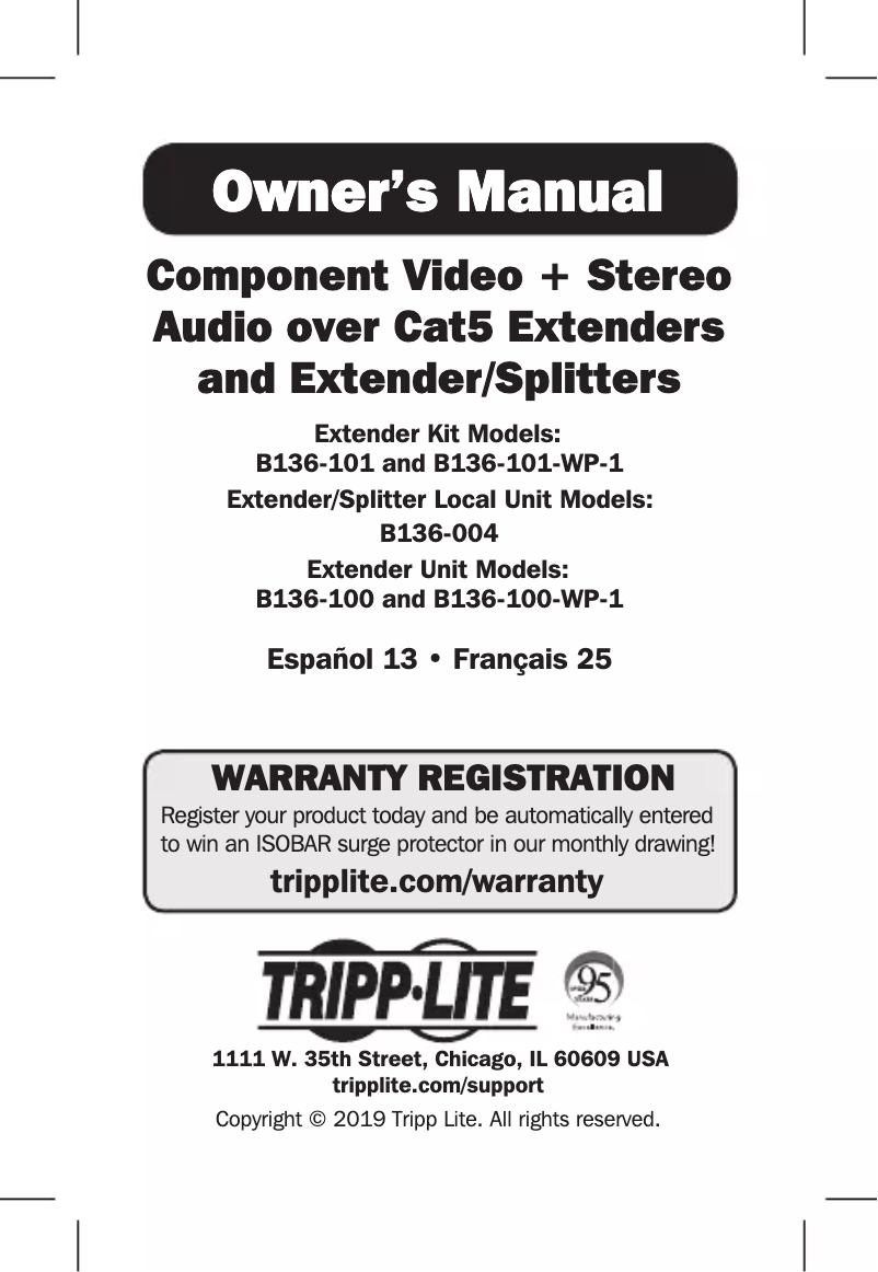 Page n°1 - Manuel utilisateur Tripp Lite U460-004-2A2C-2