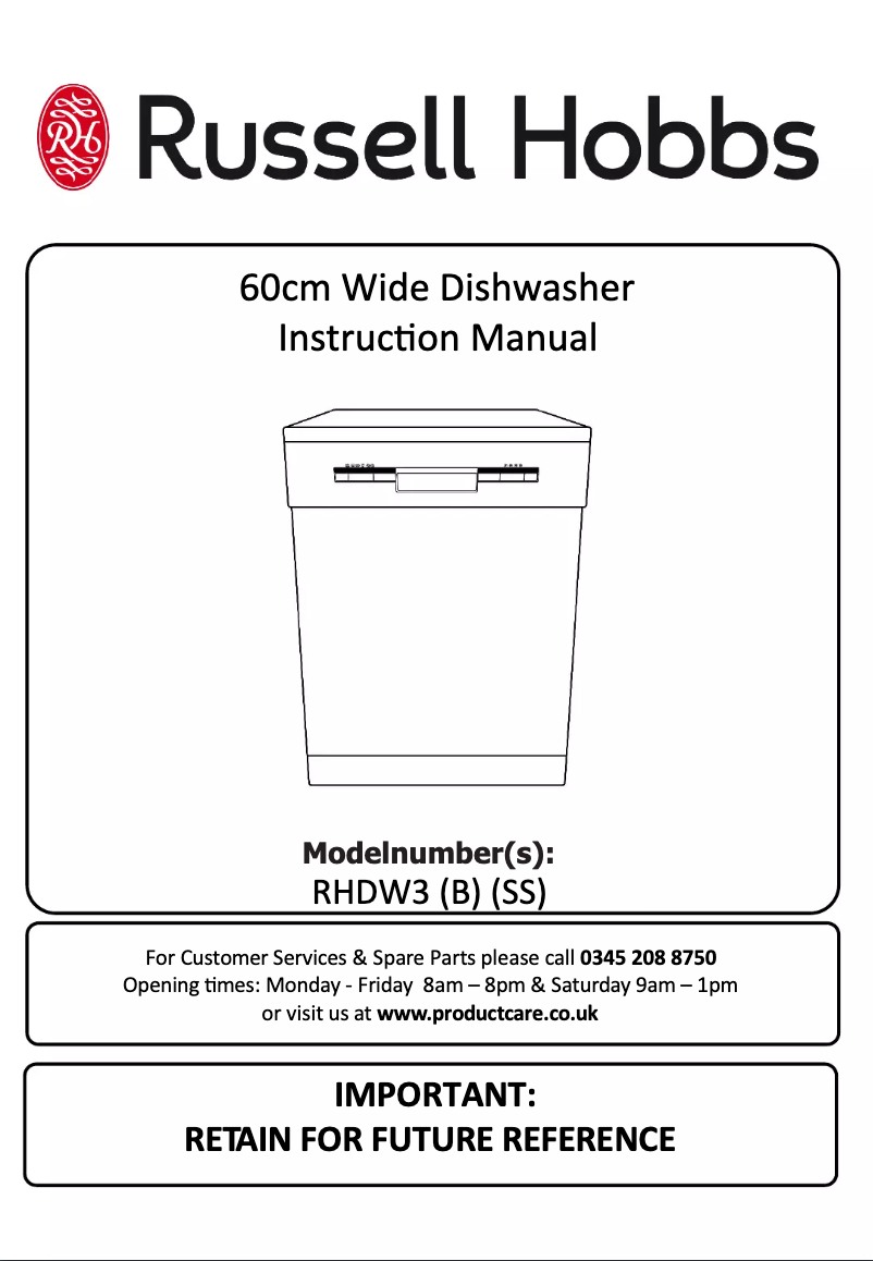 Image de la première page du manuel de l'appareil RHDW3