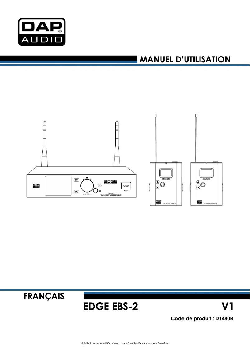 Page n°1 - Manuel utilisateur DAP-Audio EDGE EBS-2