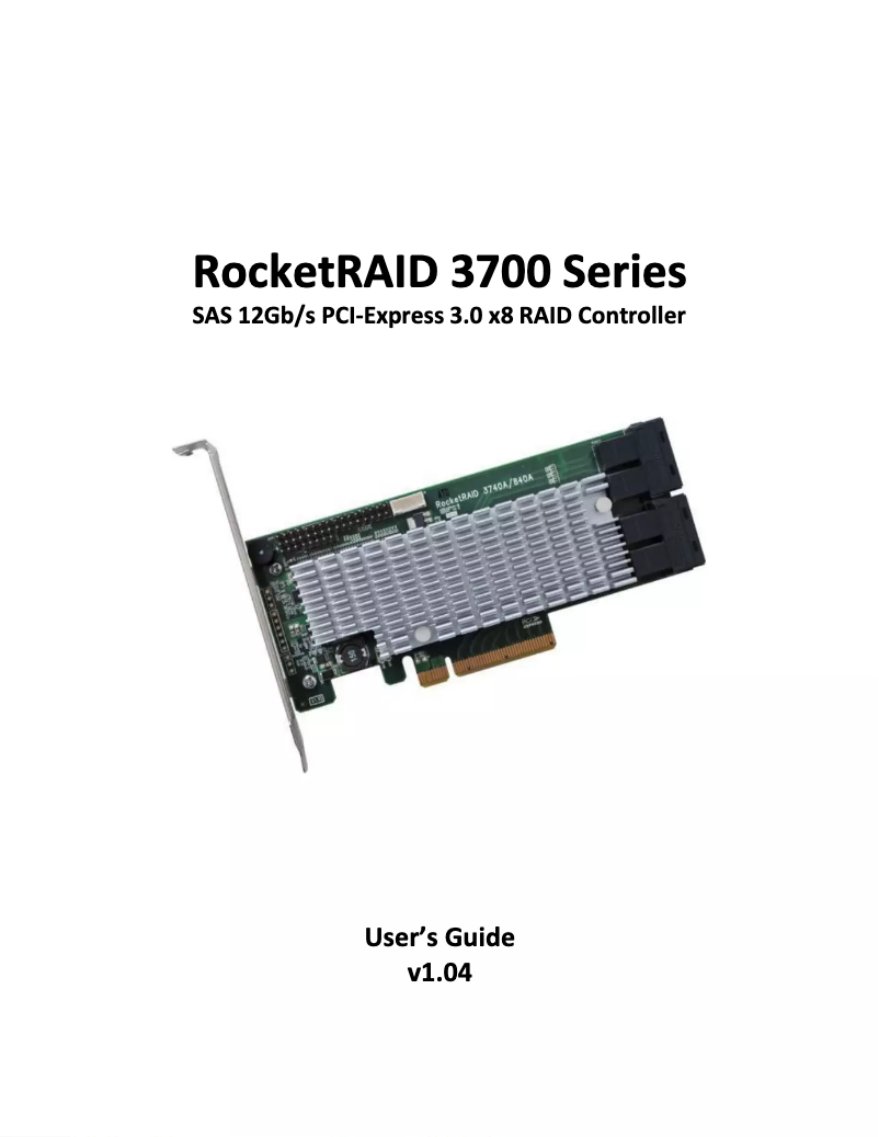 Page n°1 - Manuel utilisateur Highpoint RocketRAID 3742A