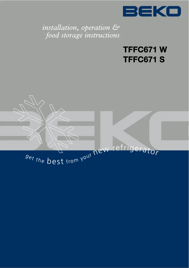 Page n°1 - Manuel utilisateur Beko TFFC 671