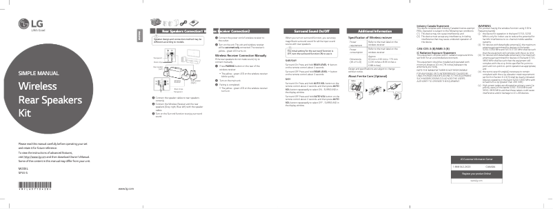 Page 1 de la notice Manuel utilisateur LG SPJ4