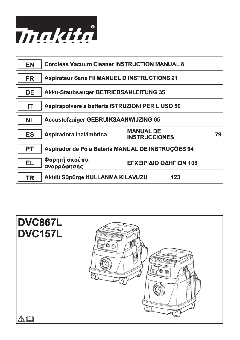 Page 1 de la notice Manuel utilisateur Makita DVC157LZX3