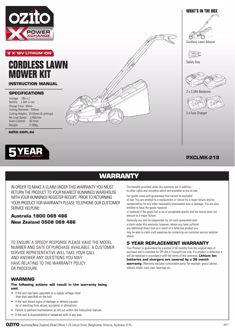 Imagen de la primera página del manual del dispositivo PXCLMK-218