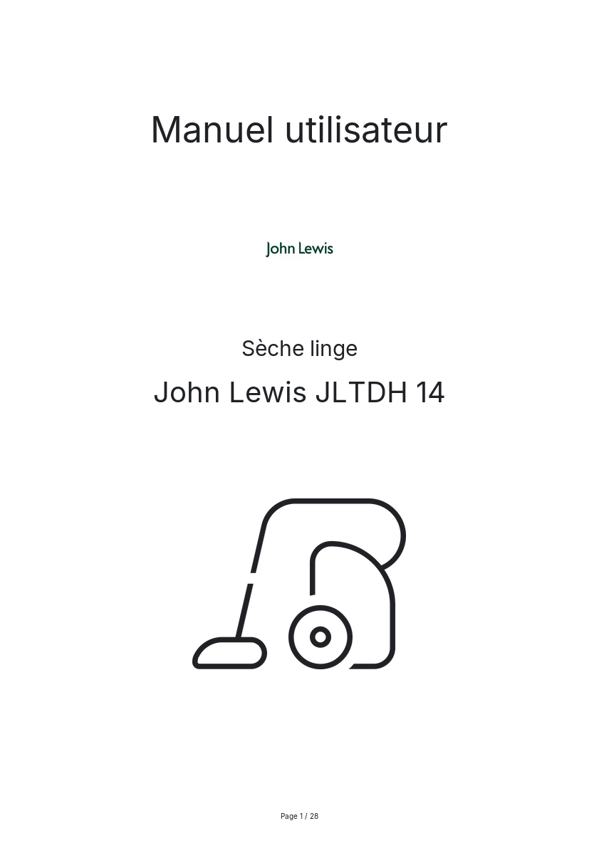 Image de la première page du manuel de l'appareil JLTDH 14