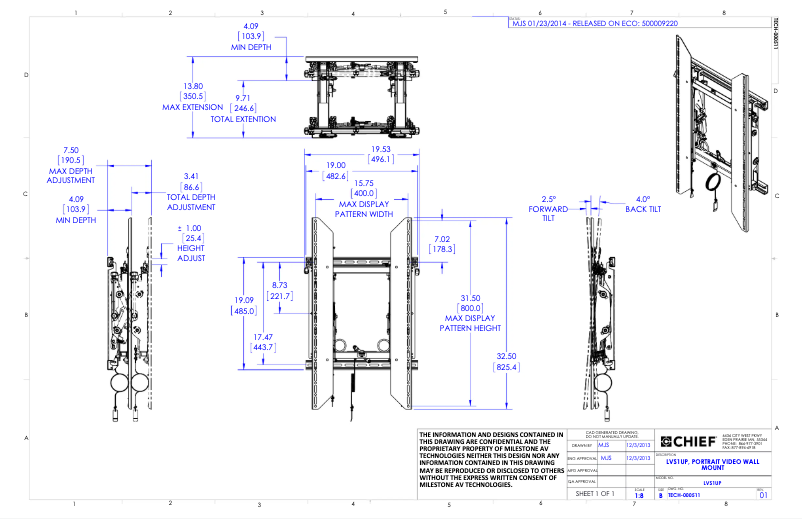 Page 1 de la notice Manuel utilisateur Chief LVS1UP