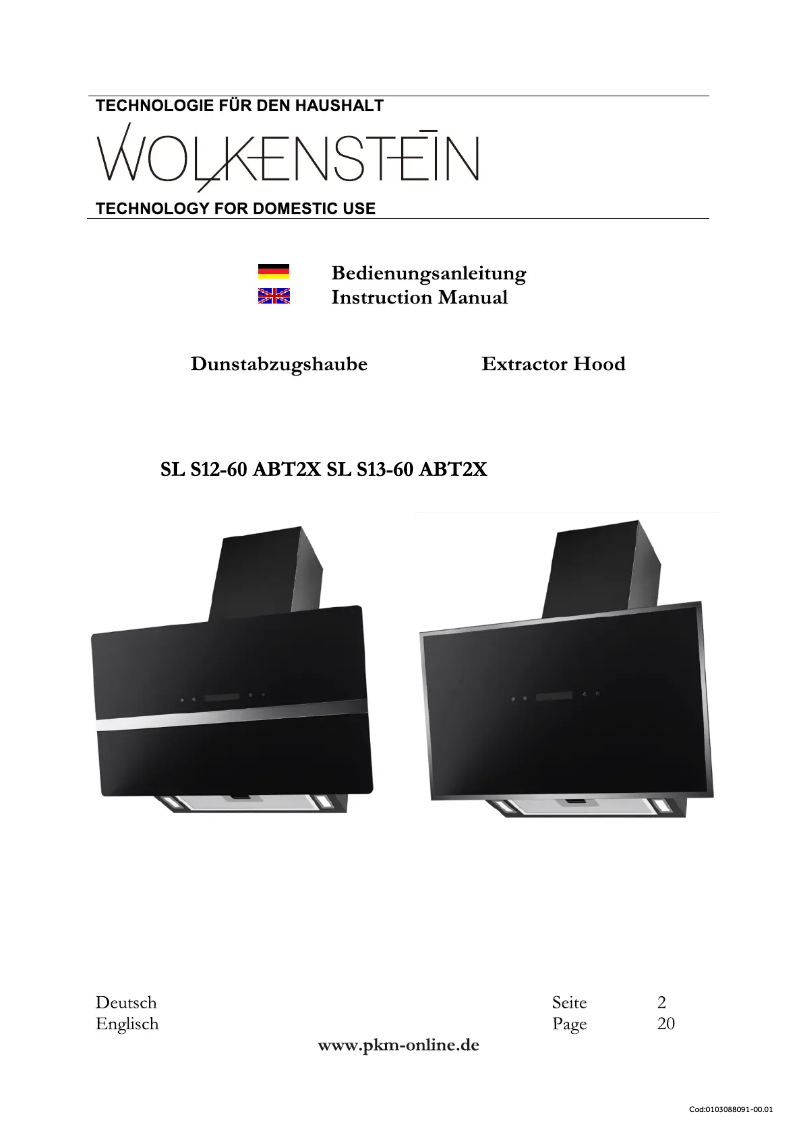 Page 1 de la notice Manuel utilisateur Wolkenstein W S12-60 ABT2X