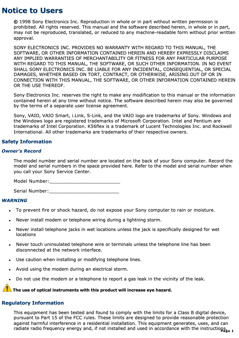 Page n°1 - Manuel utilisateur Sony Vaio PCV-E302DS