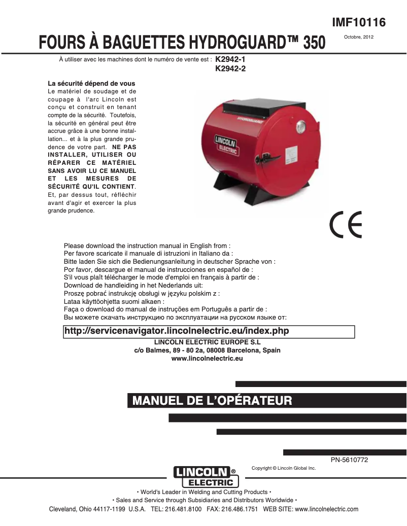 Image de la première page du manuel de l'appareil HydroGuard Rod Oven 350