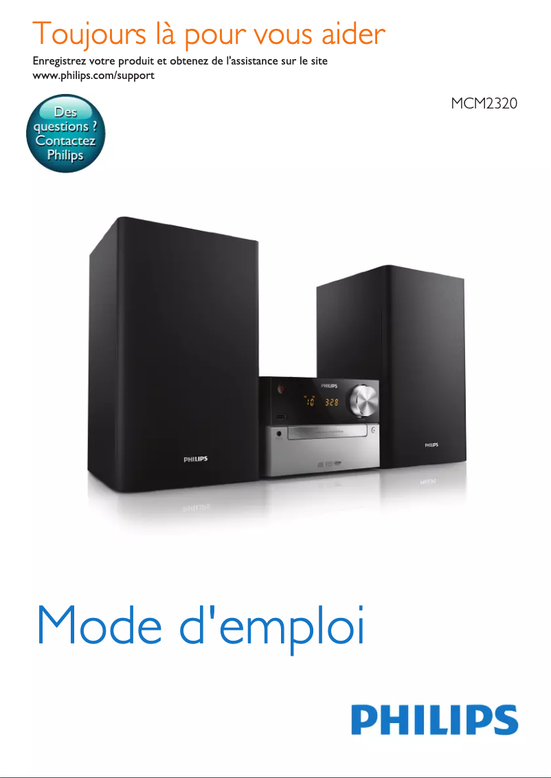 Page 1 de la notice Manuel utilisateur Philips MCM2320