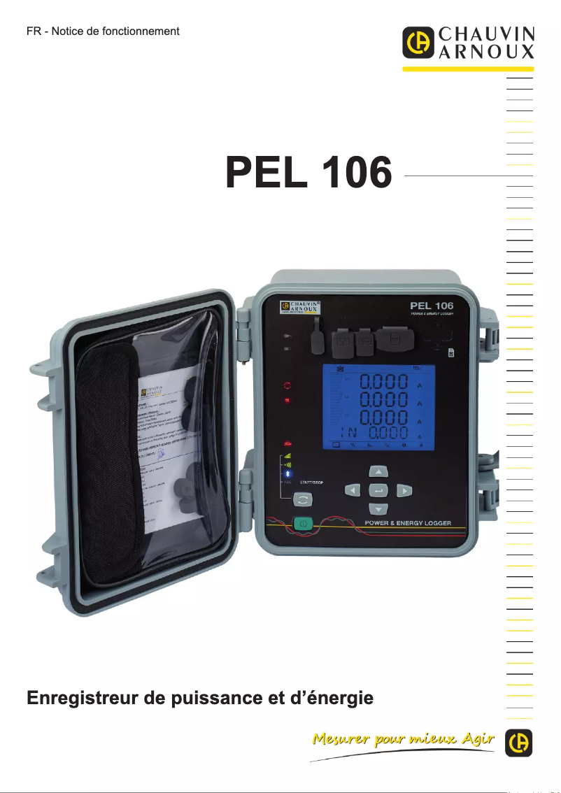 Page 1 de la notice Manuel utilisateur Chauvin Arnoux PEL106