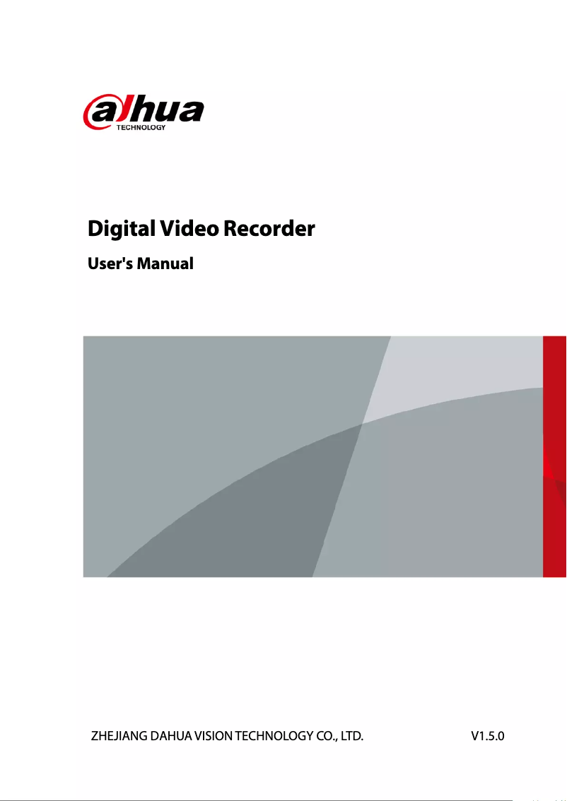 Page 1 de la notice Manuel utilisateur Dahua Technology XVR4116HS-X