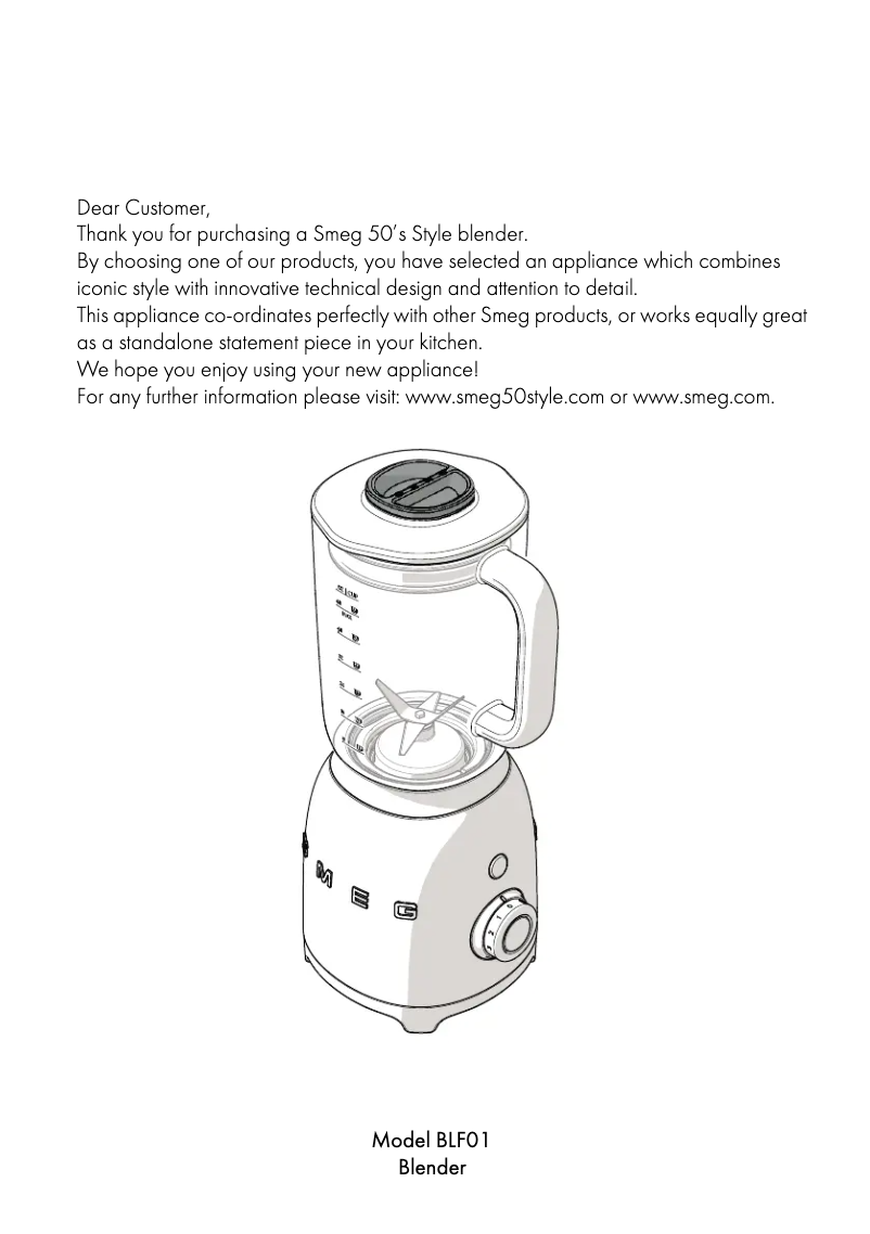 Página 1 del manual Folleto Smeg BLF01