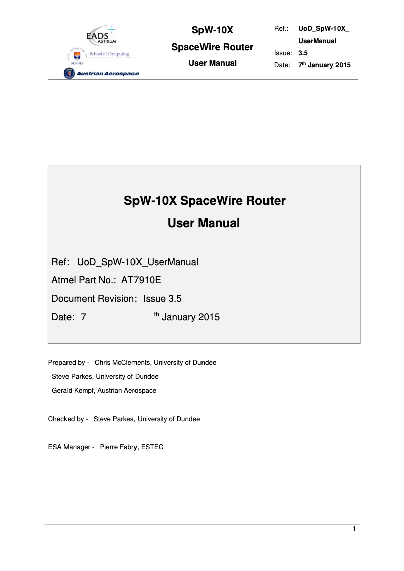 Page 1 de la notice Manuel utilisateur Microchip AT7910