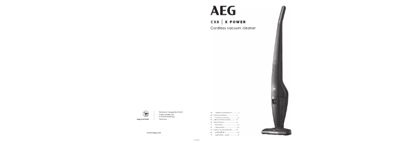 Page n°1 - Manuel utilisateur AEG CX8-2-80TM