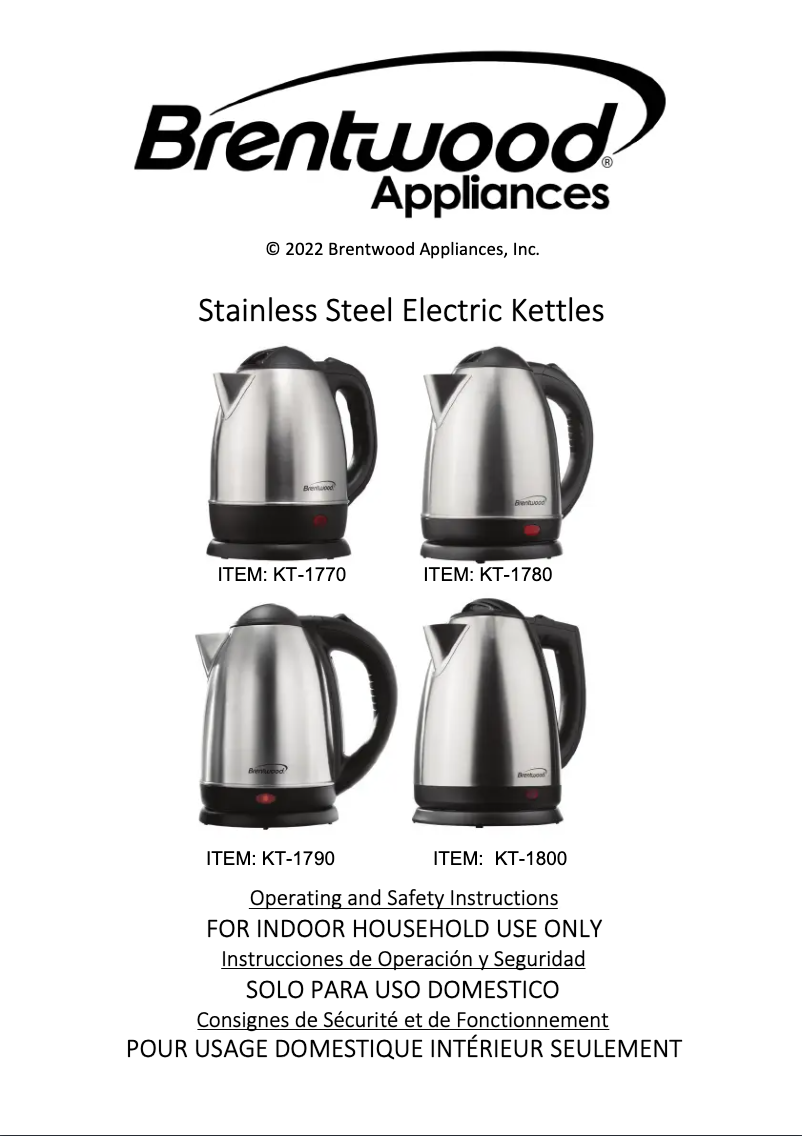 Page n°1 - Manuel utilisateur Brentwood KT-1770