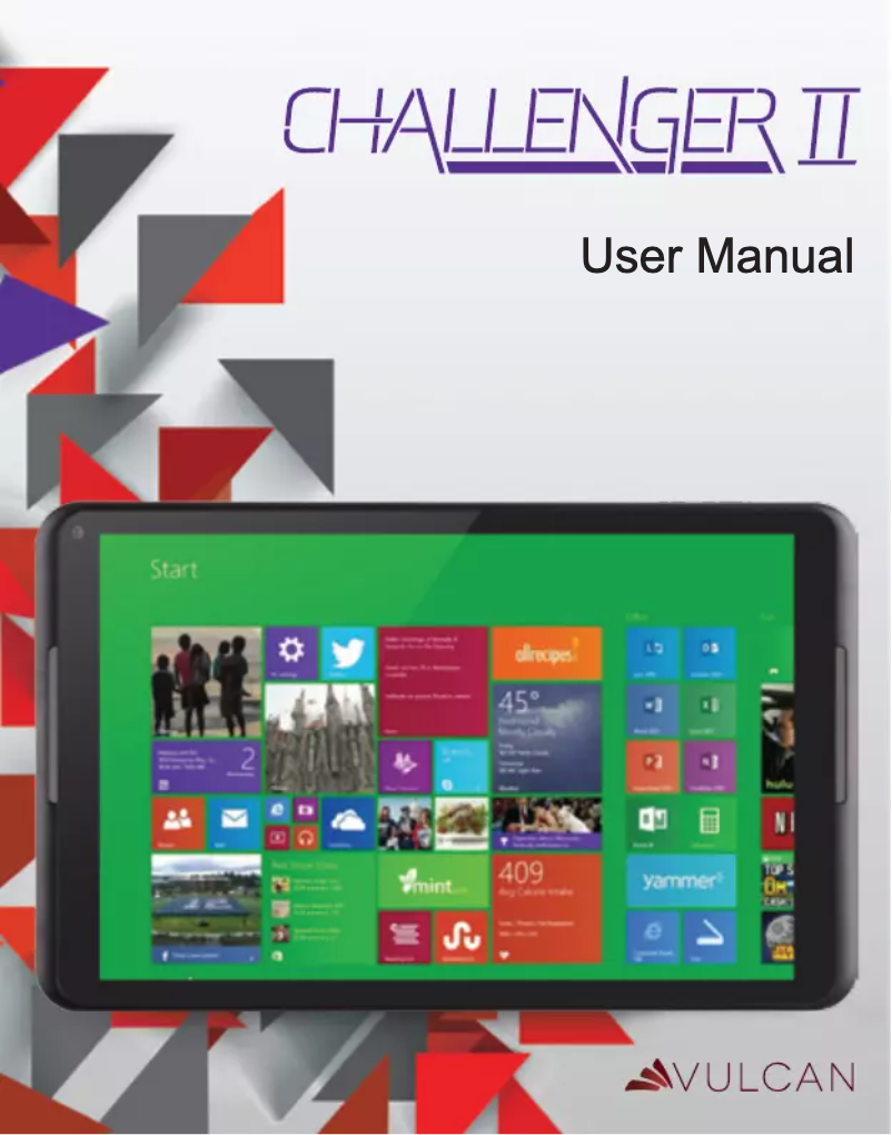Page n°1 - Manuel utilisateur Vulcan Challenger II