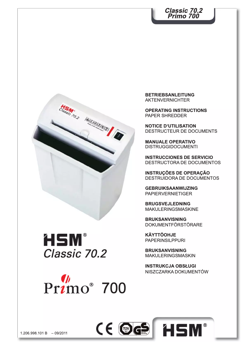 Image de la première page du manuel de l'appareil Classic 70.2