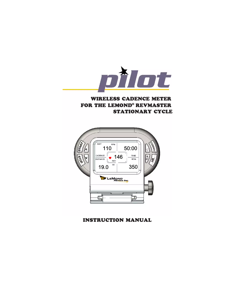 Page 1 de la notice Manuel utilisateur LeMond Fitness Pilot