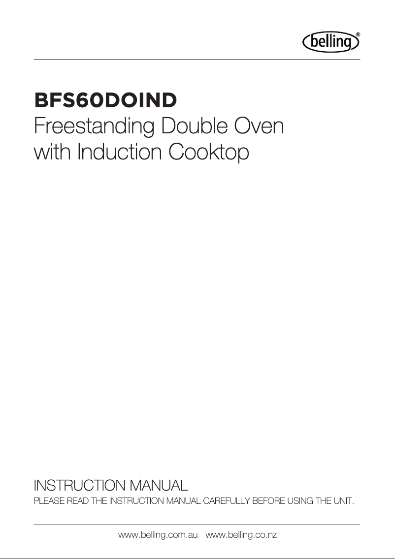 Page 1 de la notice Manuel utilisateur Belling BFS60DOIND