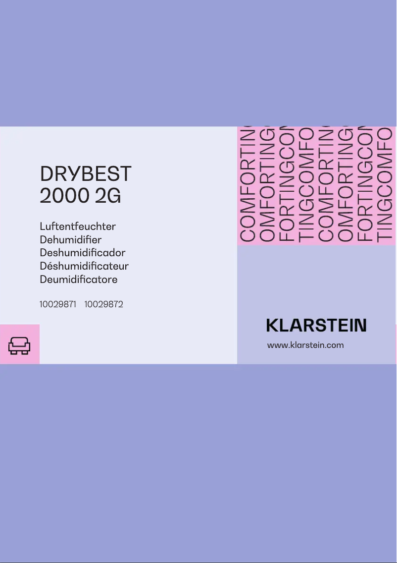 Page 1 de la notice Manuel utilisateur Klarstein Drybest 2000 2G