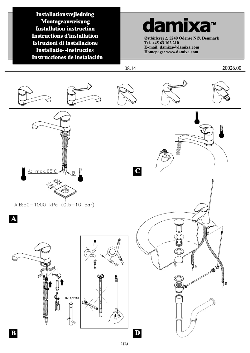 Page 1 de la notice Manuel utilisateur Damixa 1002100